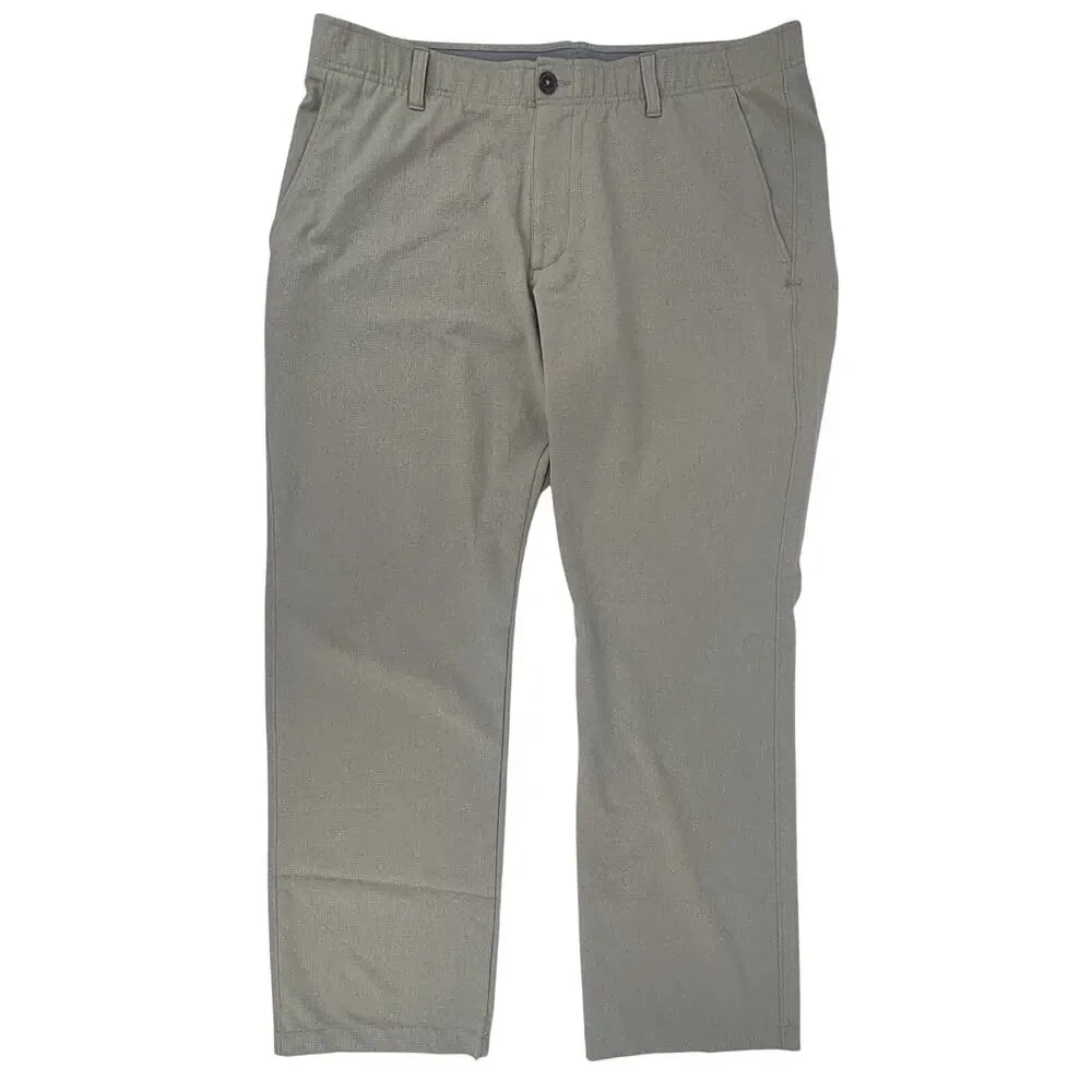 Under Armour Men's Pants 38x29 Beige Performance Stretch Waist Golf Casual EUC